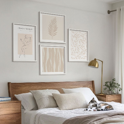 Tavelvägg med 4 tavlor Minimalistiska växtmotiv