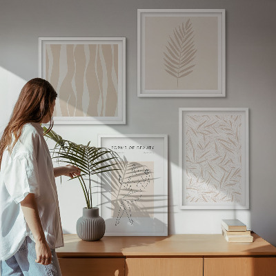 Tavelvägg med 4 tavlor Minimalistiska växtmotiv