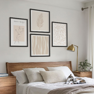 Tavelvägg med 4 tavlor Minimalistiska växtmotiv