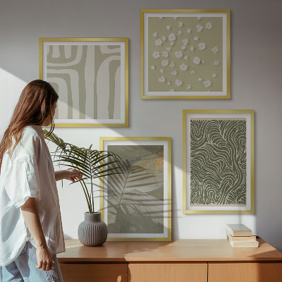 Tavelvägg ovanför soffa Abstrakta boho-mönster