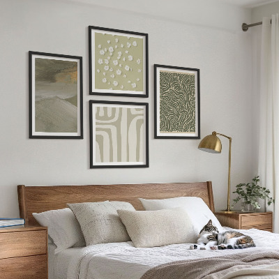 Tavelvägg ovanför soffa Abstrakta boho-mönster