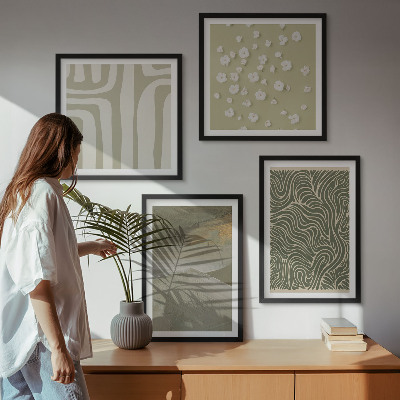 Tavelvägg ovanför soffa Abstrakta boho-mönster