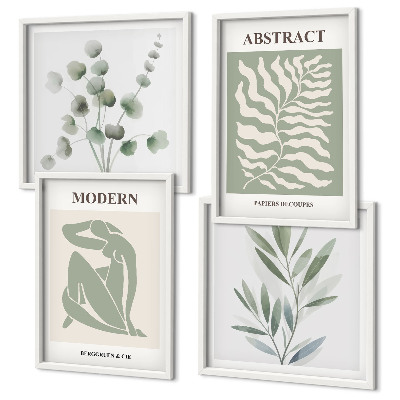 Tavelvägg med 4 tavlor Matisse-design boho-växter