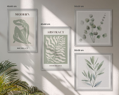 Tavelvägg med 4 tavlor Matisse-design boho-växter
