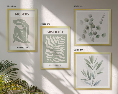 Tavelvägg med 4 tavlor Matisse-design boho-växter