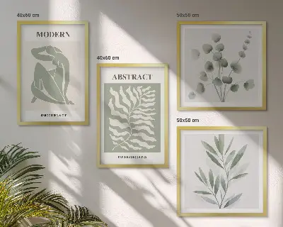 Tavelvägg med 4 tavlor med Matisse-inspirerad boho-design