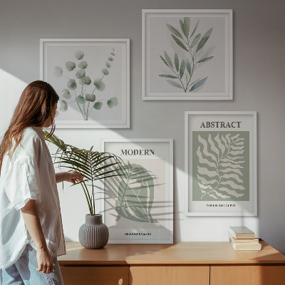 Tavelvägg med 4 tavlor Matisse-design boho-växter