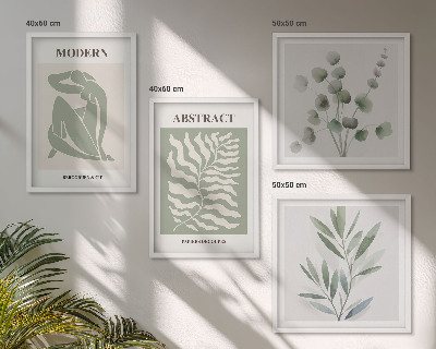 Tavelvägg med 4 tavlor Matisse-design boho-växter