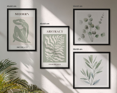 Tavelvägg med 4 tavlor Matisse-design boho-växter