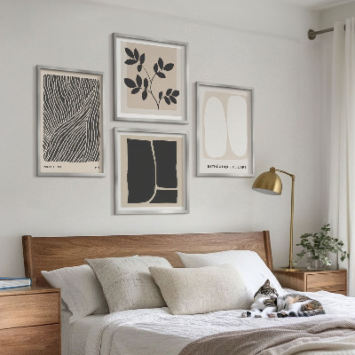 Tavelvägg ovanför soffa Minimalistiska växtmönster