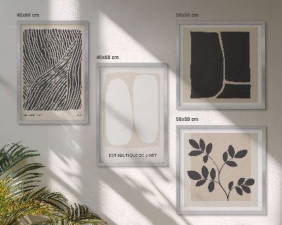 Tavelvägg ovanför soffa Minimalistiska växtmönster