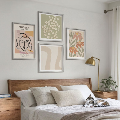 Tavelvägg med 4 tavlor Modern abstrakt kvinna