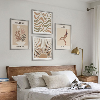 Set om 4 tavlor Matisse boho abstrakta mönster