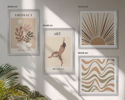 Set om 4 tavlor Matisse boho abstrakta mönster
