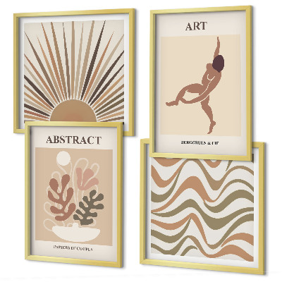 Set om 4 tavlor Matisse boho abstrakta mönster