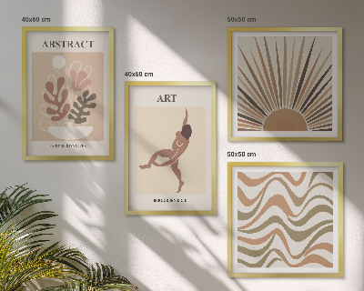 Set om 4 tavlor Matisse boho abstrakta mönster