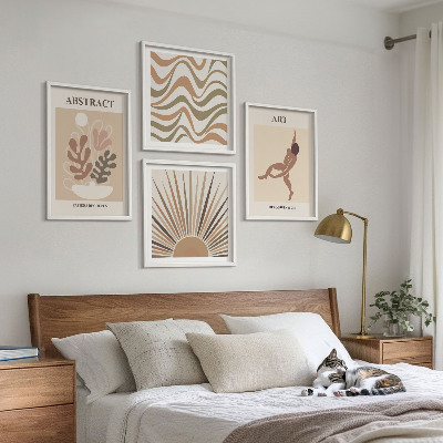 Set om 4 tavlor Matisse boho abstrakta mönster