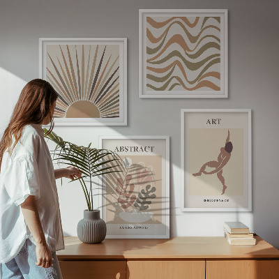 Set om 4 tavlor Matisse boho abstrakta mönster