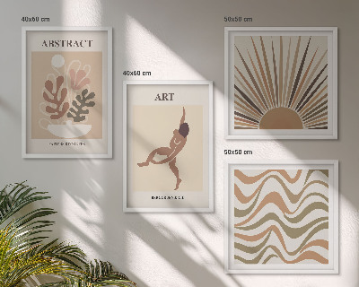 Set om 4 tavlor Matisse boho abstrakta mönster