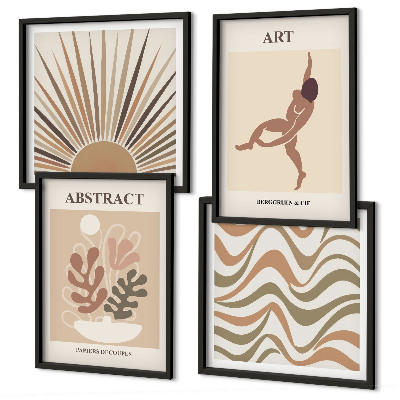 Set om 4 tavlor Matisse boho abstrakta mönster