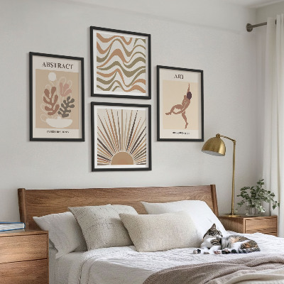 Set om 4 tavlor Matisse boho abstrakta mönster