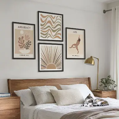 Matisse boho abstrakta mönster set om 4 tavlor