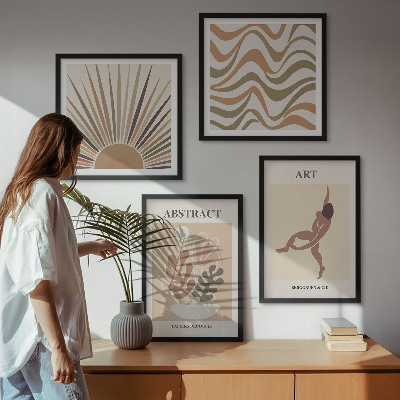 Set om 4 tavlor Matisse boho abstrakta mönster