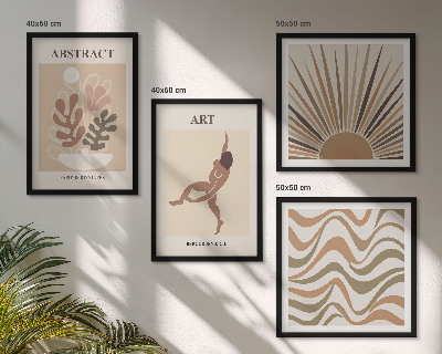Set om 4 tavlor Matisse boho abstrakta mönster