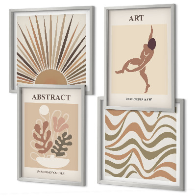 Set om 4 tavlor Matisse boho abstrakta mönster