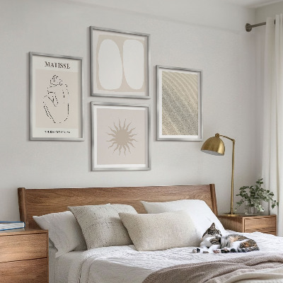Tavelvägg ovanför soffa Minimalistiska sandvågor
