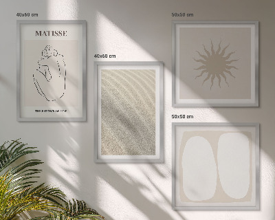 Tavelvägg ovanför soffa Minimalistiska sandvågor