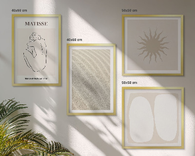 Tavelvägg ovanför soffa Minimalistiska sandvågor