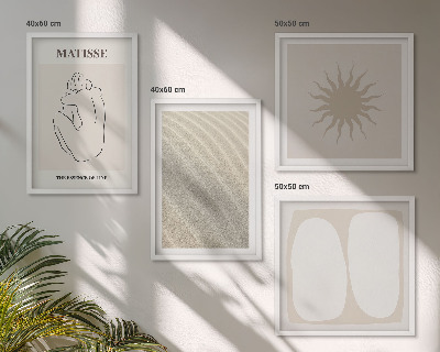 Tavelvägg ovanför soffa Minimalistiska sandvågor