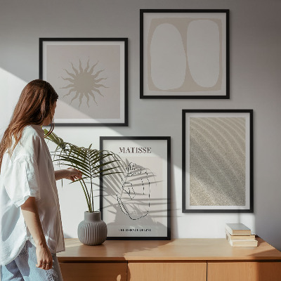 Tavelvägg ovanför soffa Minimalistiska sandvågor