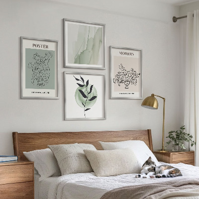 Tavelvägg med 4 tavlor Blommor i en modern vas