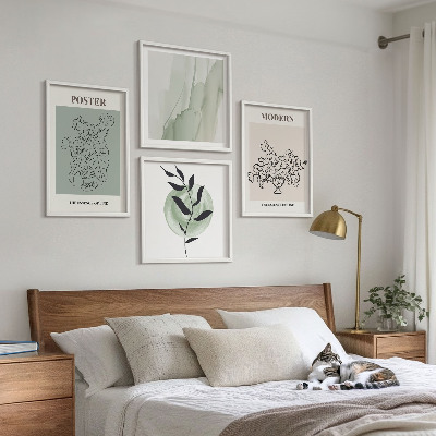 Tavelvägg med 4 tavlor Blommor i en modern vas