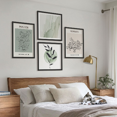 Tavelvägg med 4 tavlor Blommor i en modern vas