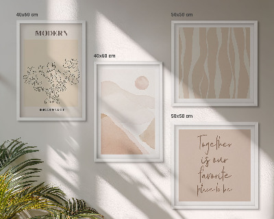Tavelvägg ovanför soffa Abstrakta former och färger