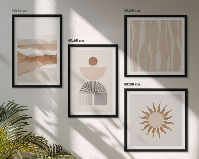 Set om 4 tavlor Abstrakt landskap naturgeometri