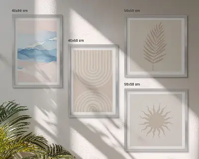 Solen vinkar abstrakta linjer tavelvägg för placering ovanför soffa