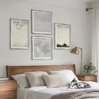 Flock av fåglar textur set om 4 tavlor