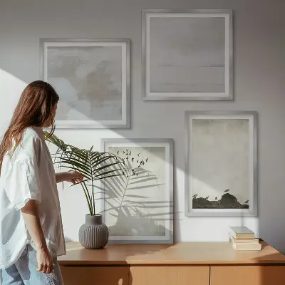 Flock av fåglar textur set om 4 tavlor
