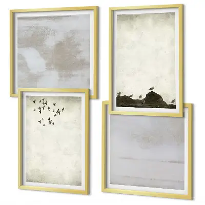 Flock av fåglar textur set om 4 tavlor