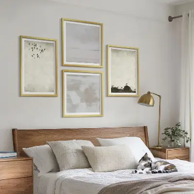 Flock av fåglar textur set om 4 tavlor