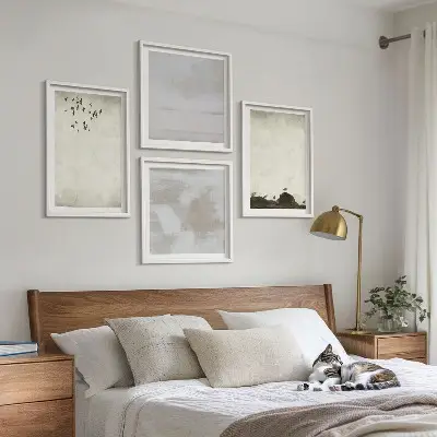 Flock av fåglar textur set om 4 tavlor