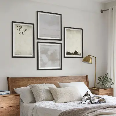 Flock av fåglar textur set om 4 tavlor