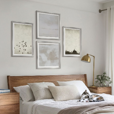 Tavelvägg med 4 tavlor Minimalistiska fåglar i flykt