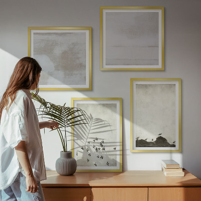 Tavelvägg med 4 tavlor Minimalistiska fåglar i flykt