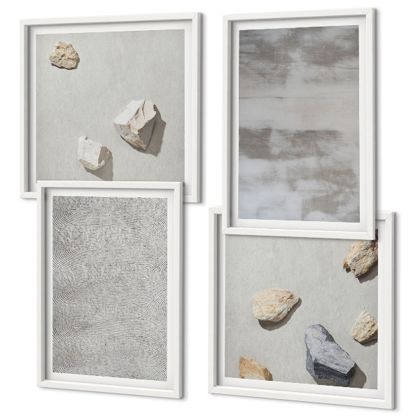 Set om 4 tavlor Moderna minimalistiska texturer