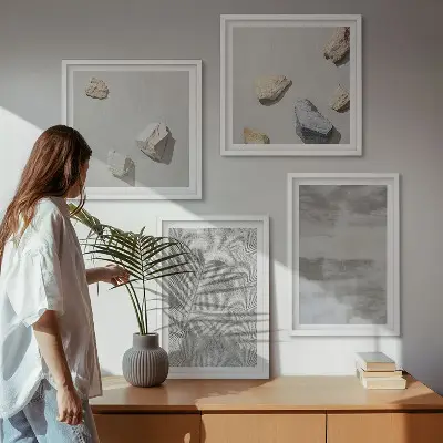Moderna minimalistiska texturer set om 4 tavlor
